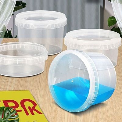 Baldes de plástico personalizados de 300ml 500mL 750ml con tapa para yogur helado ajo pasta y salsa