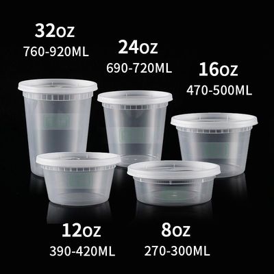 200ml 300ml 500mL 750ml 1L Contenedor de baldes de plástico personalizado con tapa para productos químicos