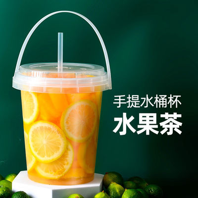 Contenedor de embalaje de bebidas para alimentos Cubo de plástico redondo con tapa 1L 2L 3L 4L 5L