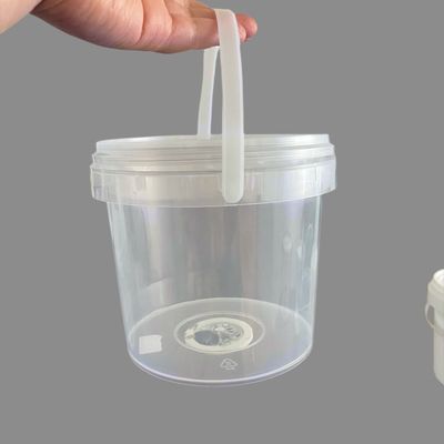 Cubo de brillo redondo a medida para salsa helados y galletas en un cubo de plástico