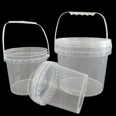 Cubo de plástico transparente de grado alimenticio con impresión de transferencia de calor y sello a prueba de alteraciones