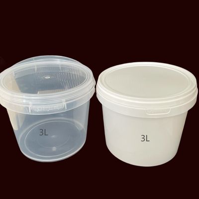 Personaliza bañeras transparentes con mango de plástico y cubre el cubo de plástico