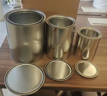 1L-5L Jarrón de metal redondo personalizado para manija de pintura y salsa o sin manija