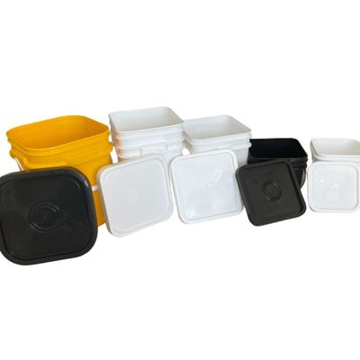 Tambores de plástico cuadrados de construcción con tapa y mango de carga 5L 10L 15L 20L 25L