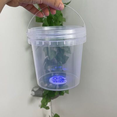 Personalizar 32 oz Contenedor de dulces 1L Cubo claro con luz led Popcorn Cubo de plástico