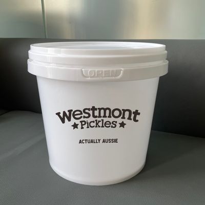 Cubo de plástico blanco transparente de 10L para almacenamiento de alimentos personalizar sí espesor de 1,0 a 2,5 mm