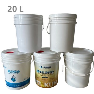 20L 25L Cubo de plástico de forma redonda con tapa para cemento en polvo de masilla y pintura de emulsión