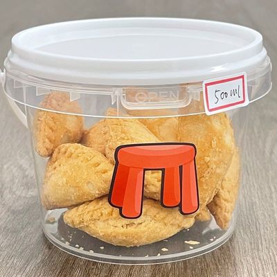 Yogur de dulces en cubos de plástico 300 ml 500 ml 1 L recipiente blanco con tapa